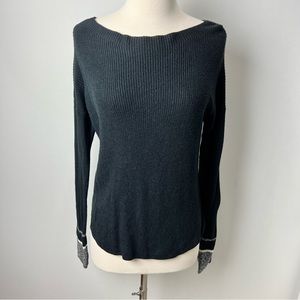 Express Womens Black Gray Pullover Long Sleeve Sweater Small